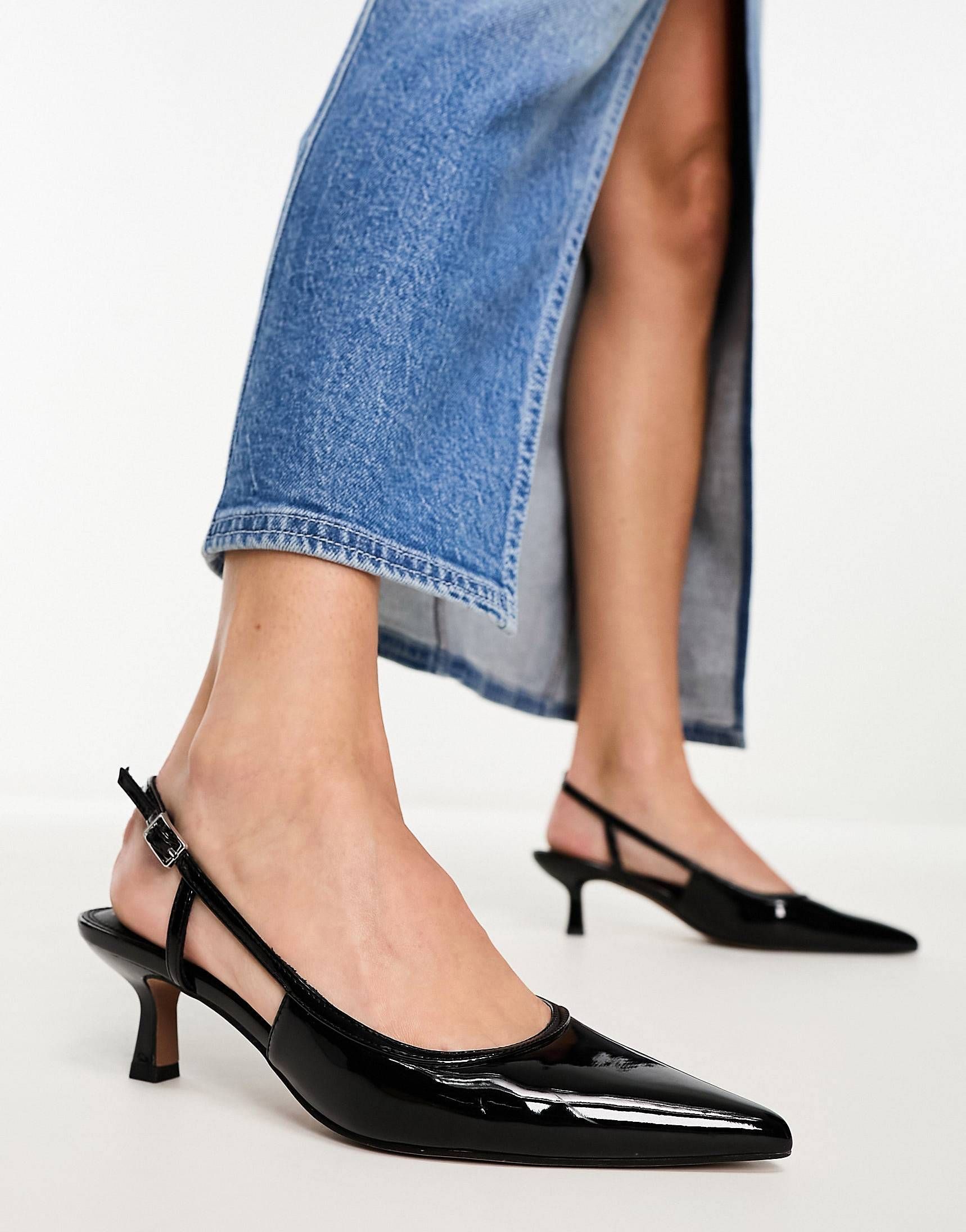 Kitten heel shop slingback pumps