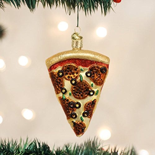Glass Blown Pizza Ornament