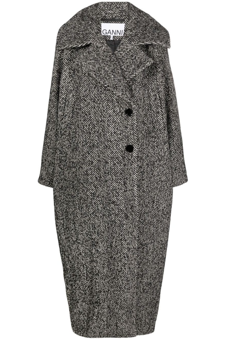 Single-breasted herringbone coat Single-breasted herringbone coat