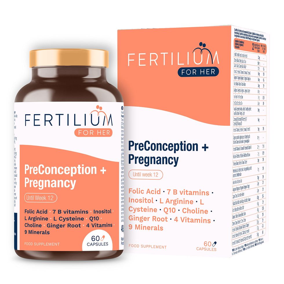 Fertilium Vitaminas Embarazo + Preconcepcion Mujer + Prenatal | Ácido Fólico + Inositol + Q10 Plus 12 Vitaminas + 9 Minerales para Donna PregnaPlus | 60 Cápsulas