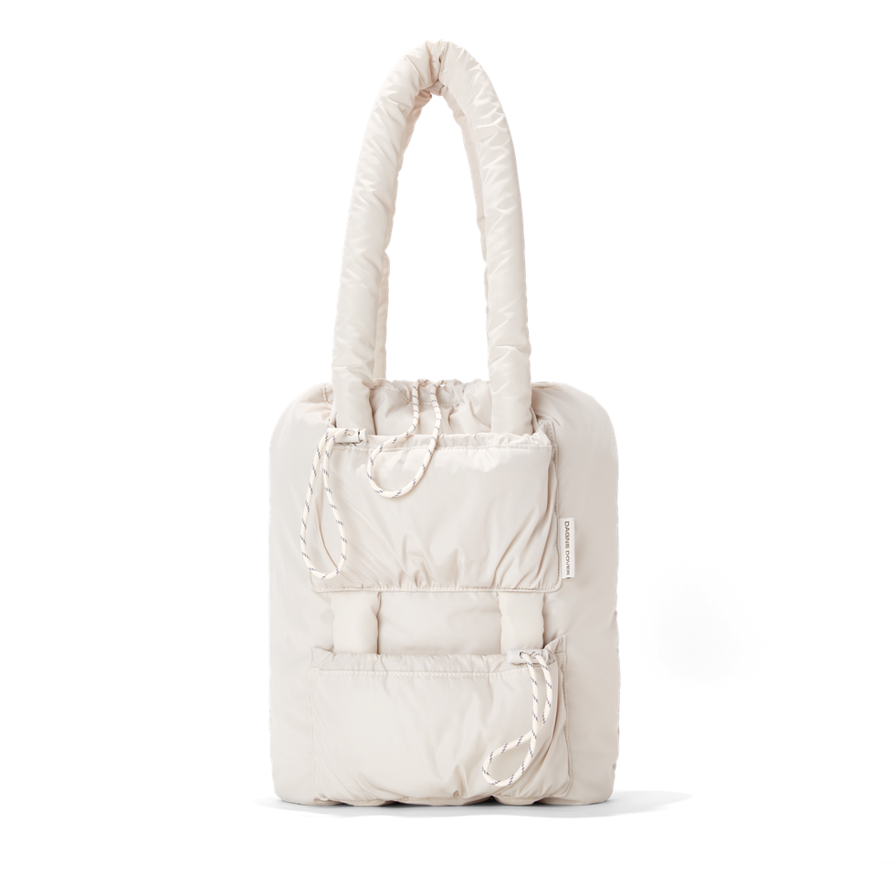 Luxe quilted puffer tote bag