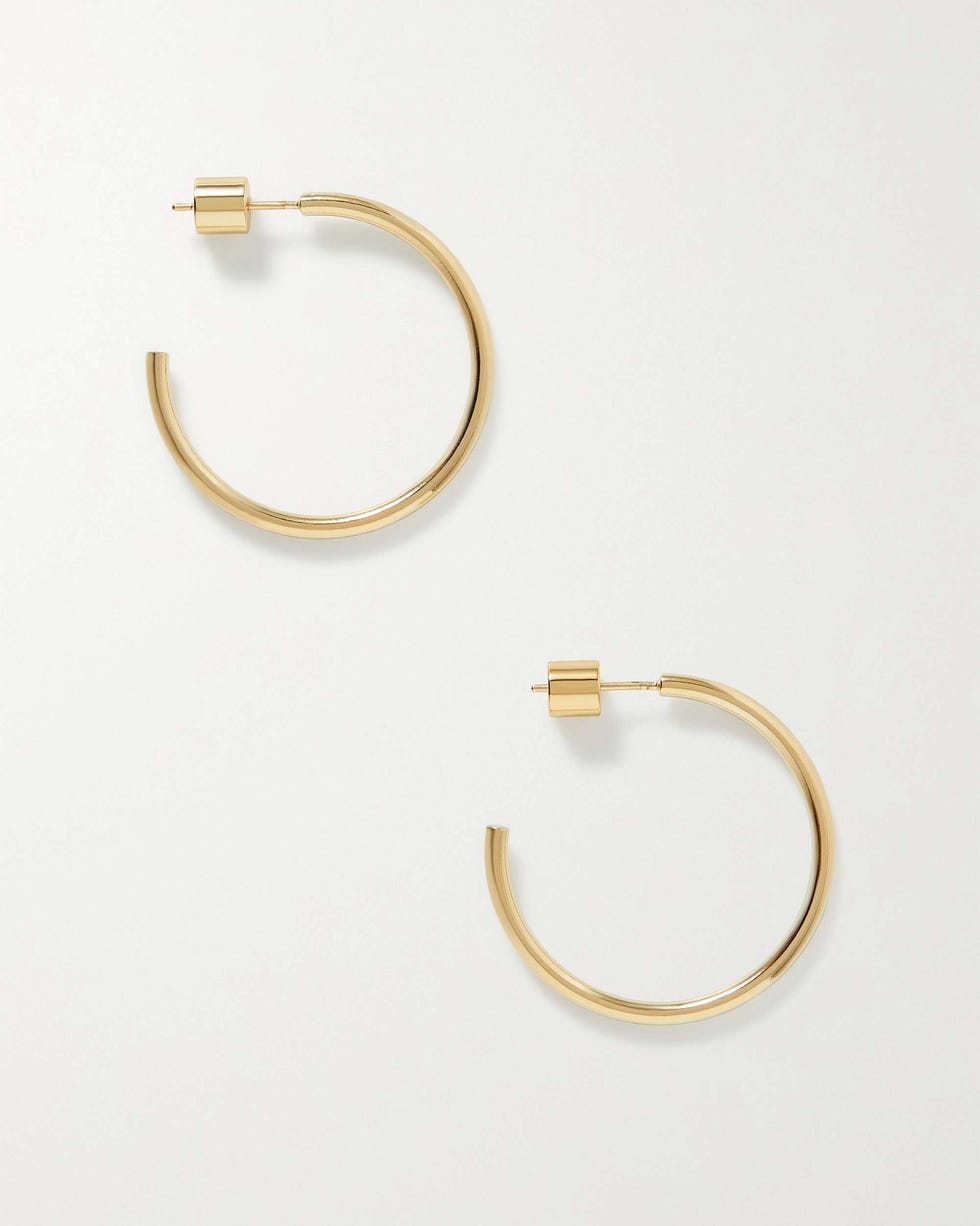 Mini Thread gold-plated hoop earrings