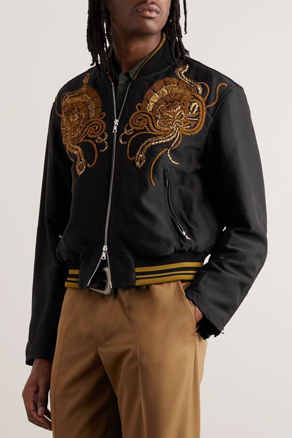 BEST Louis Vuitton Luxury Brand Tie Dye Black Gold Bomber Jacket