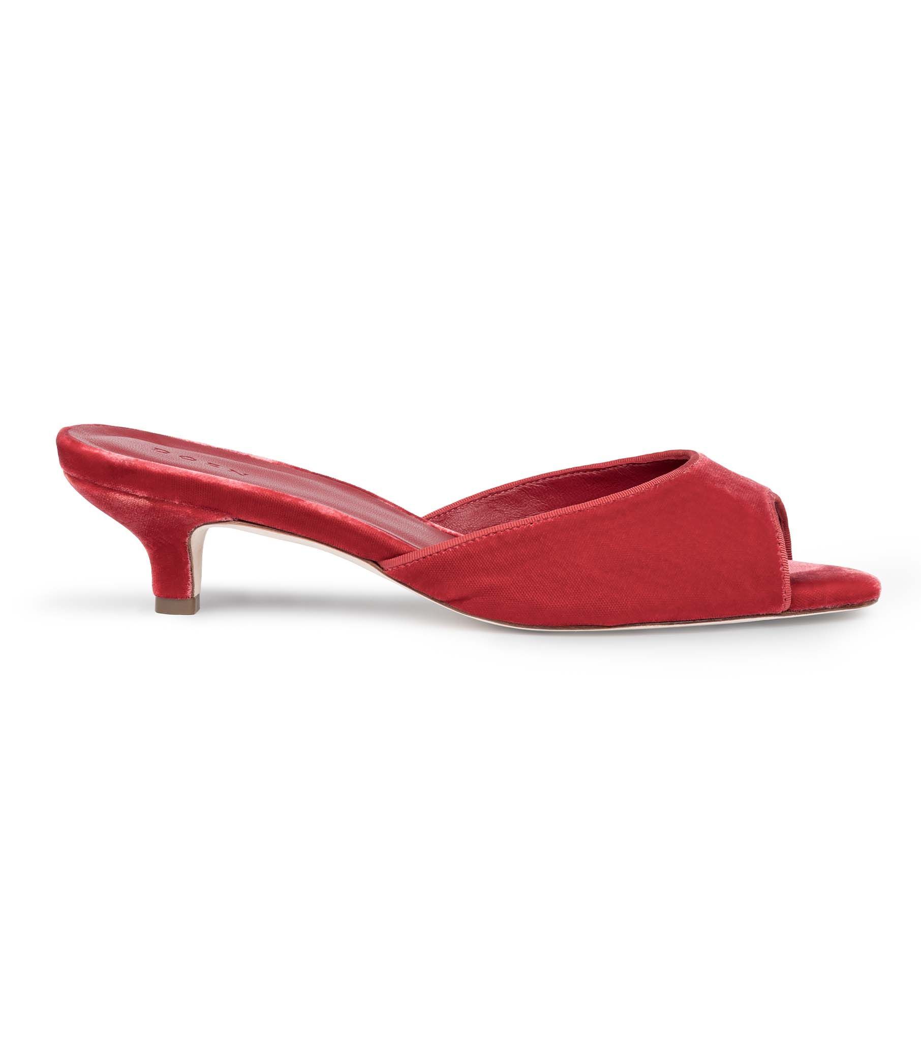 Red on sale mules shoes