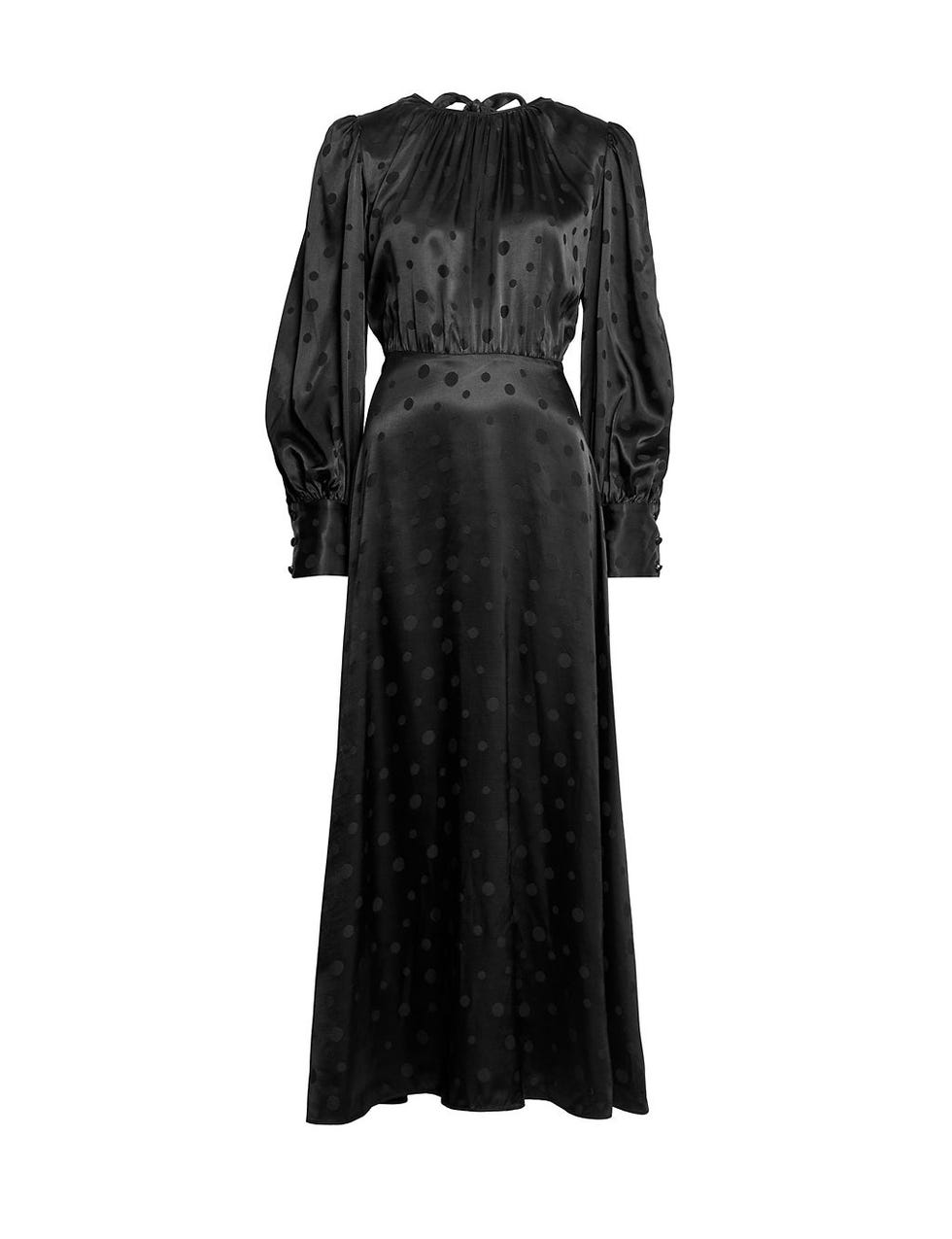 Jacquard Polka Dot Midaxi Tea Dress