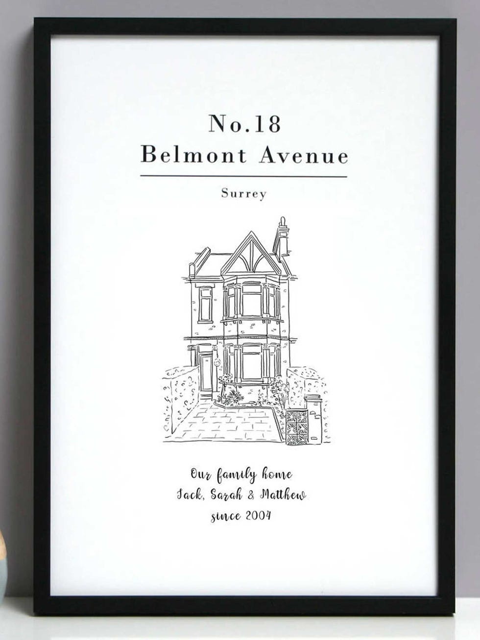 Personalised House Portrait Line Drawing Print