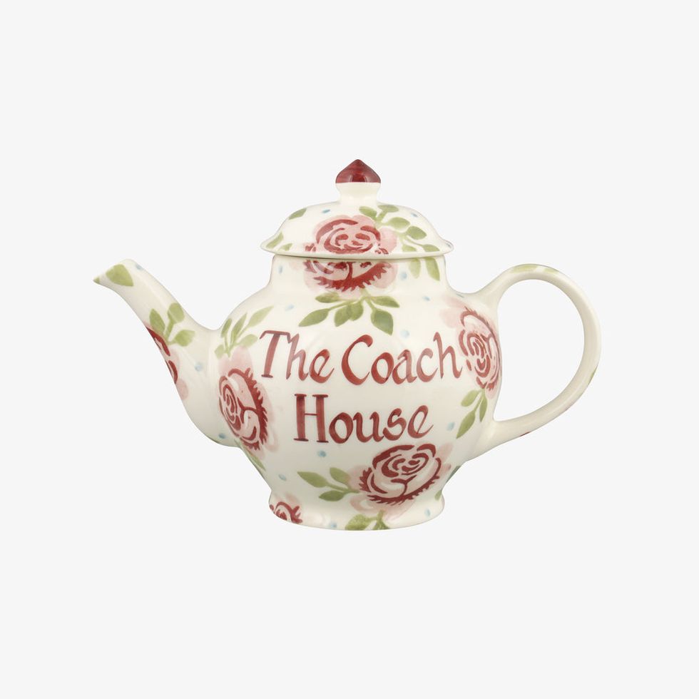 Personalised Pink Roses 2 Mug Teapot