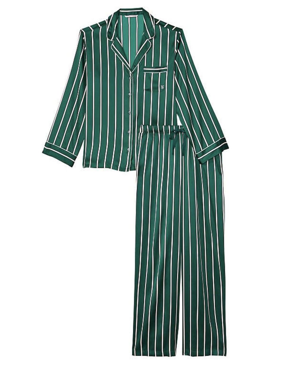 Men’s Luxe Pima Cotton Green Stripe Pajama Set