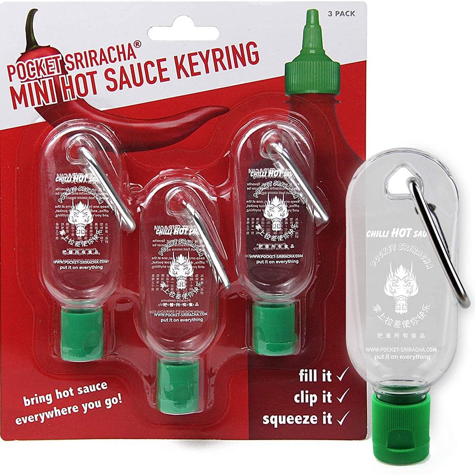 Mini Sriracha Hot Sauce Bottle Keyring 3 PACK