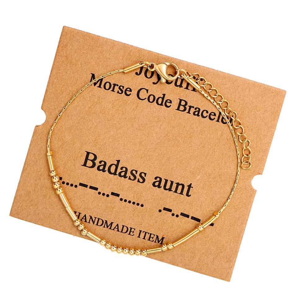 Badass Aunt Morse Code Bracelet