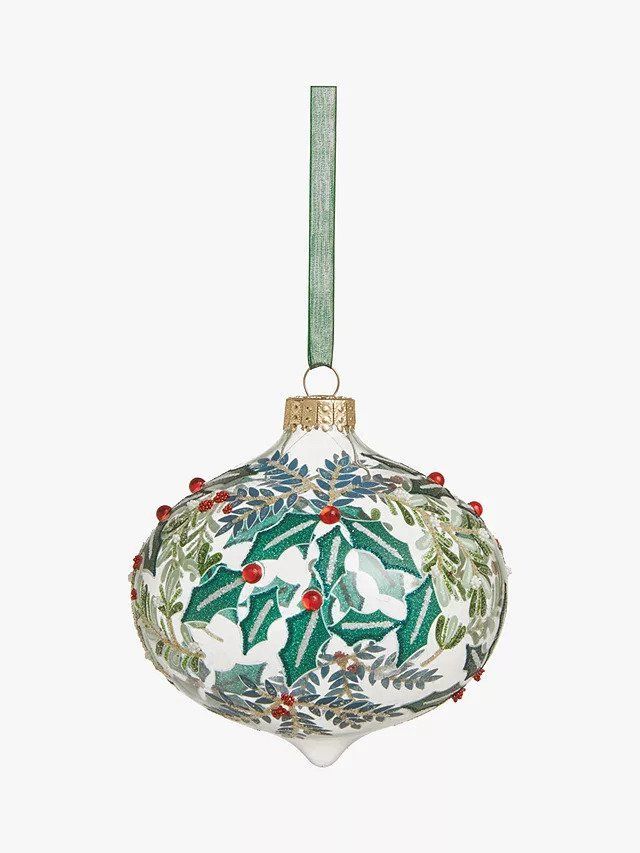 Christmas Cottage holly berry onion bauble