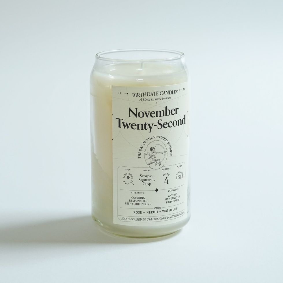 The Personalized November 22nd Birthdate Candle