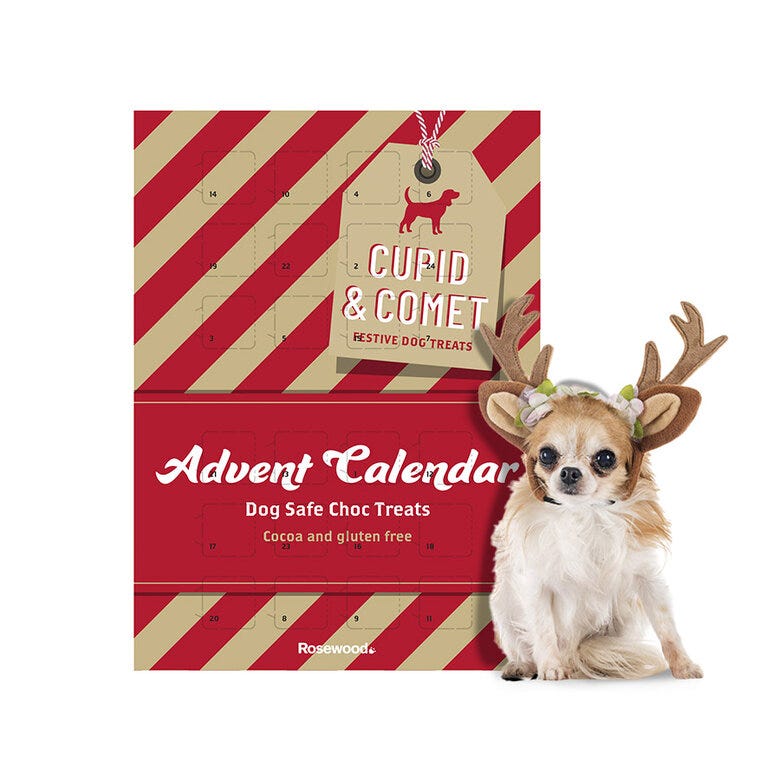 Calendario navideño con golosinas saludables para perros