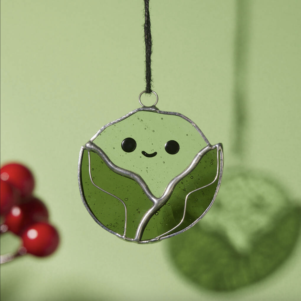 Crafty Glass London Handmade Glass Brussels Sprout Hanging Decoration