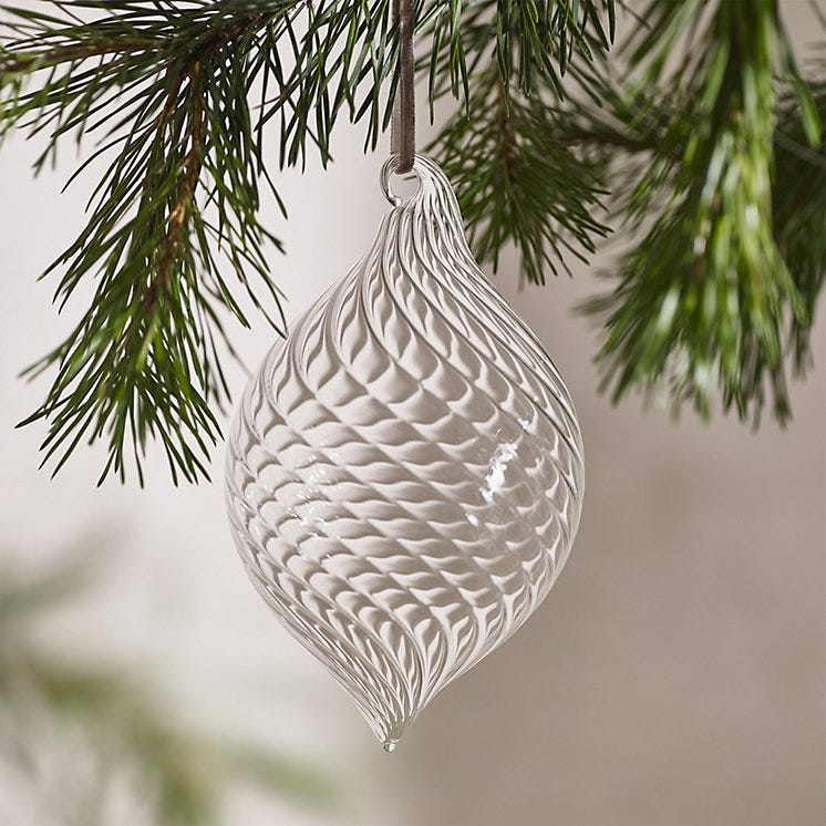 Pack of Four Red and White Baubles