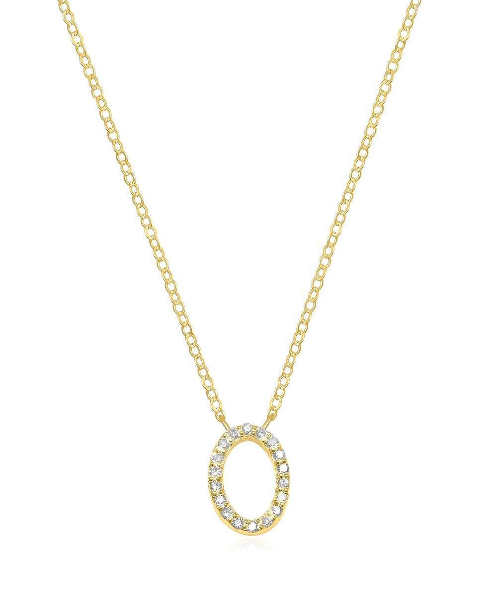 14k Gold Plated Diamond Initial Necklace
