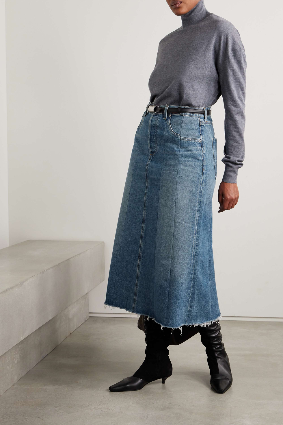 Raian Denim Midi Skirt