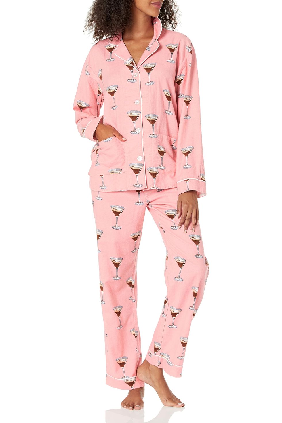 Women's Loungewear Flannels Pajama Pj Set, Vintage Pink