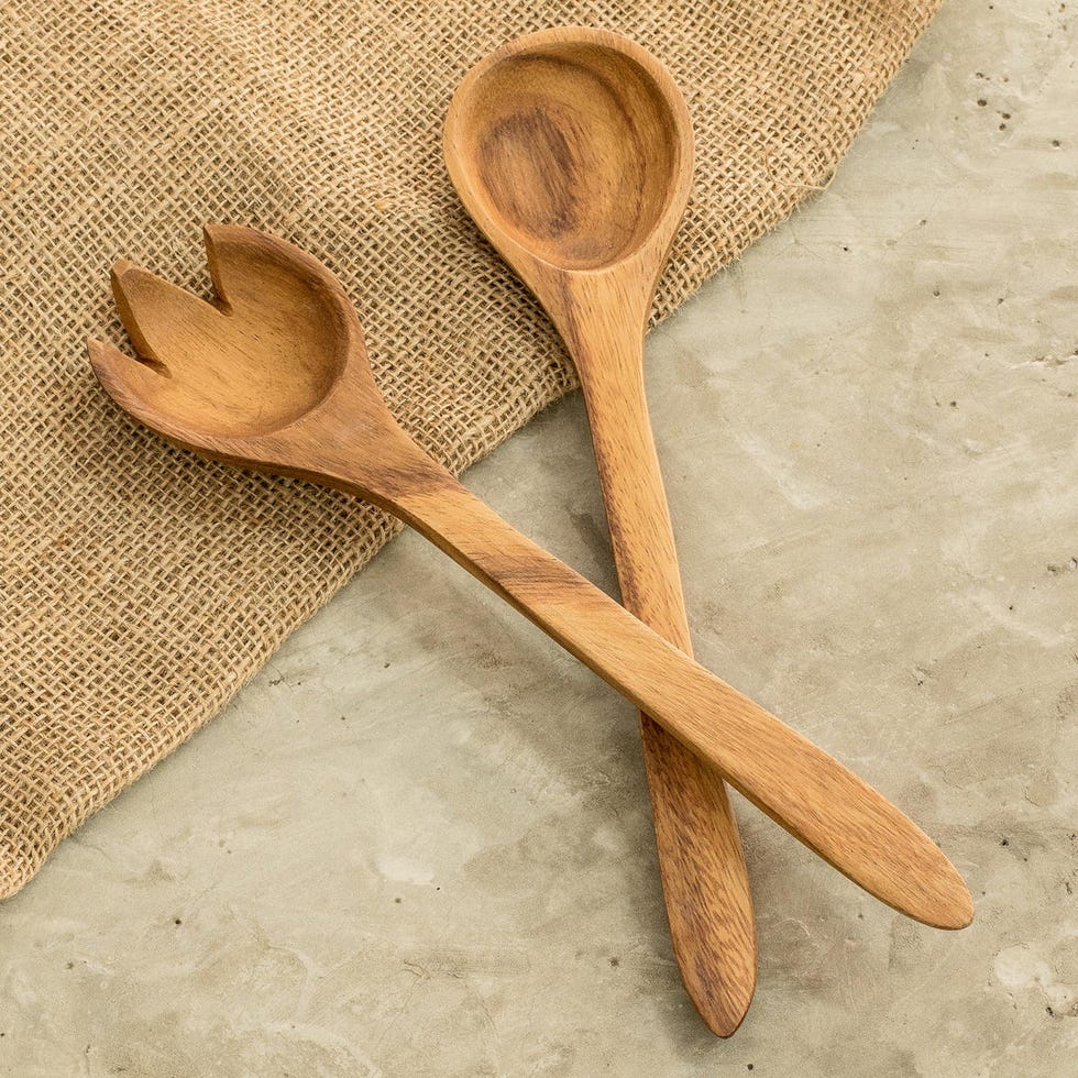 Artisan Crafted Teak Salad Servers