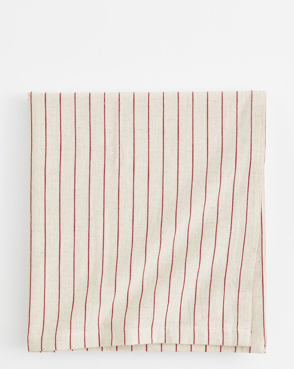 Striped Linen-Blend Tablecloth