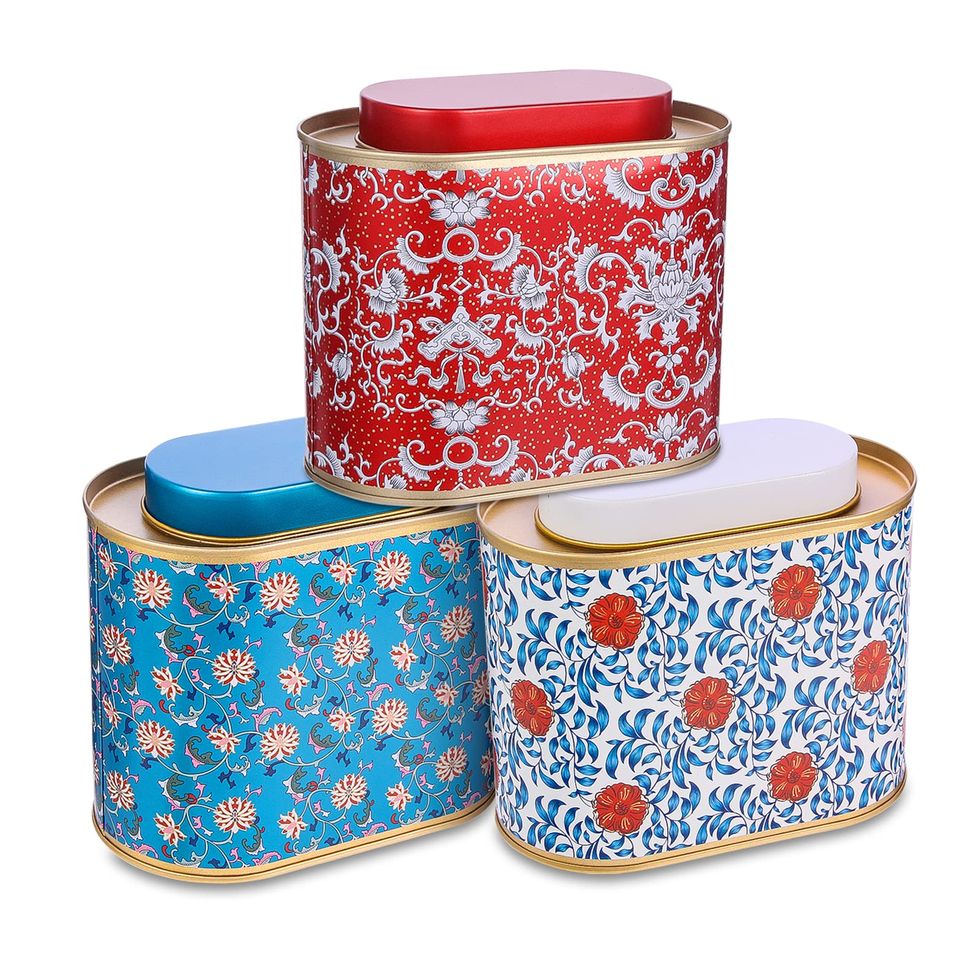 3-Pack Large Tea Tins for Loose Tea With Lid