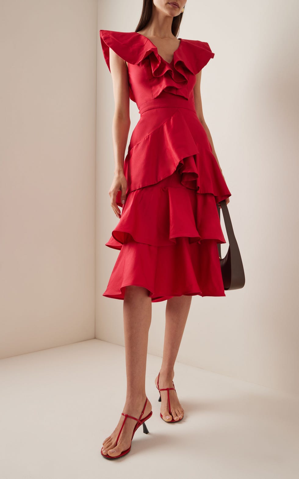 Pradera Tiered Cotton Poplin Midi Dress Pradera Tiered Cotton Poplin Midi Dress