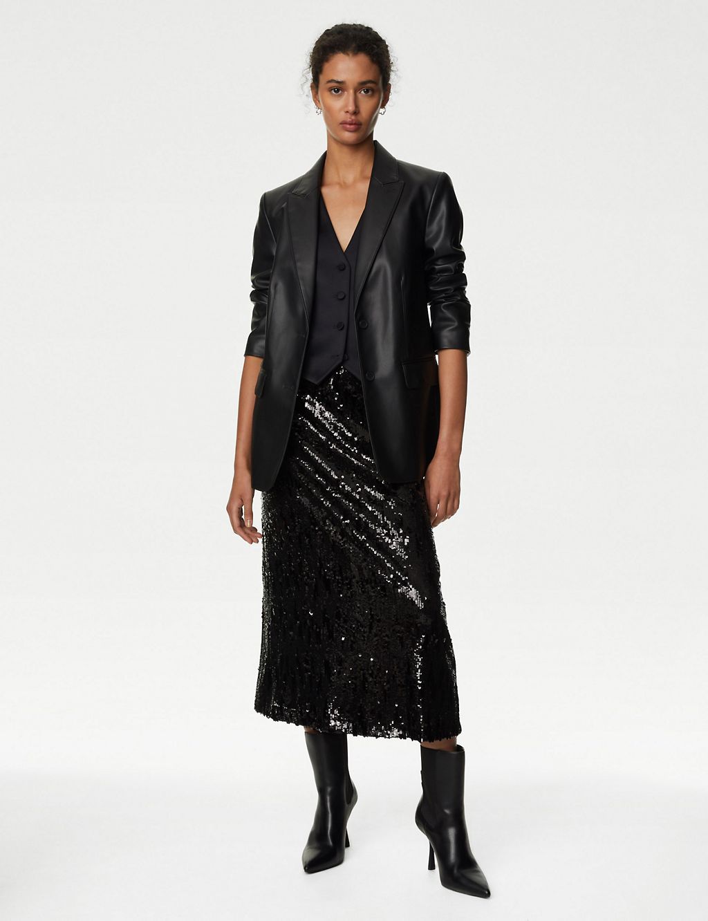 Sequin skirt clearance black jacket