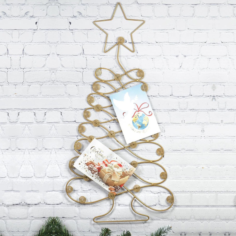 Christmas tree wall hanging decoration rack card holder