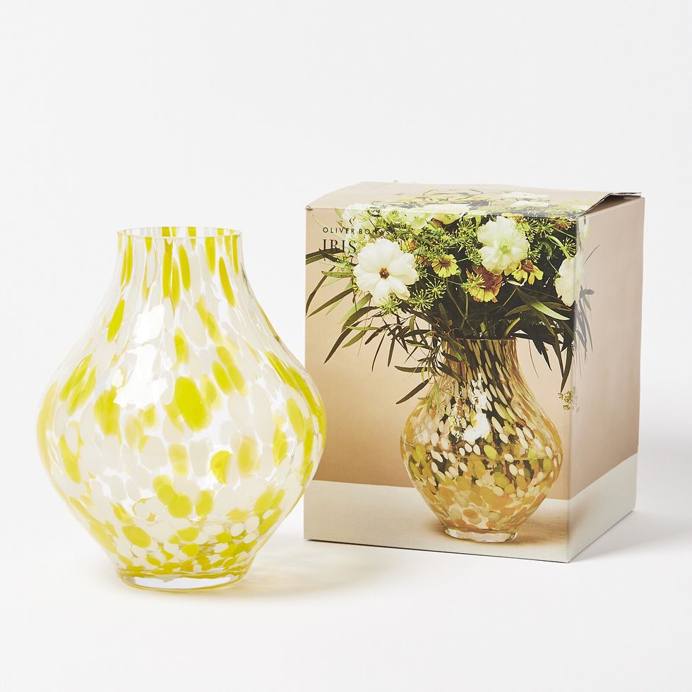 Iris Yellow Spot Glass Vase