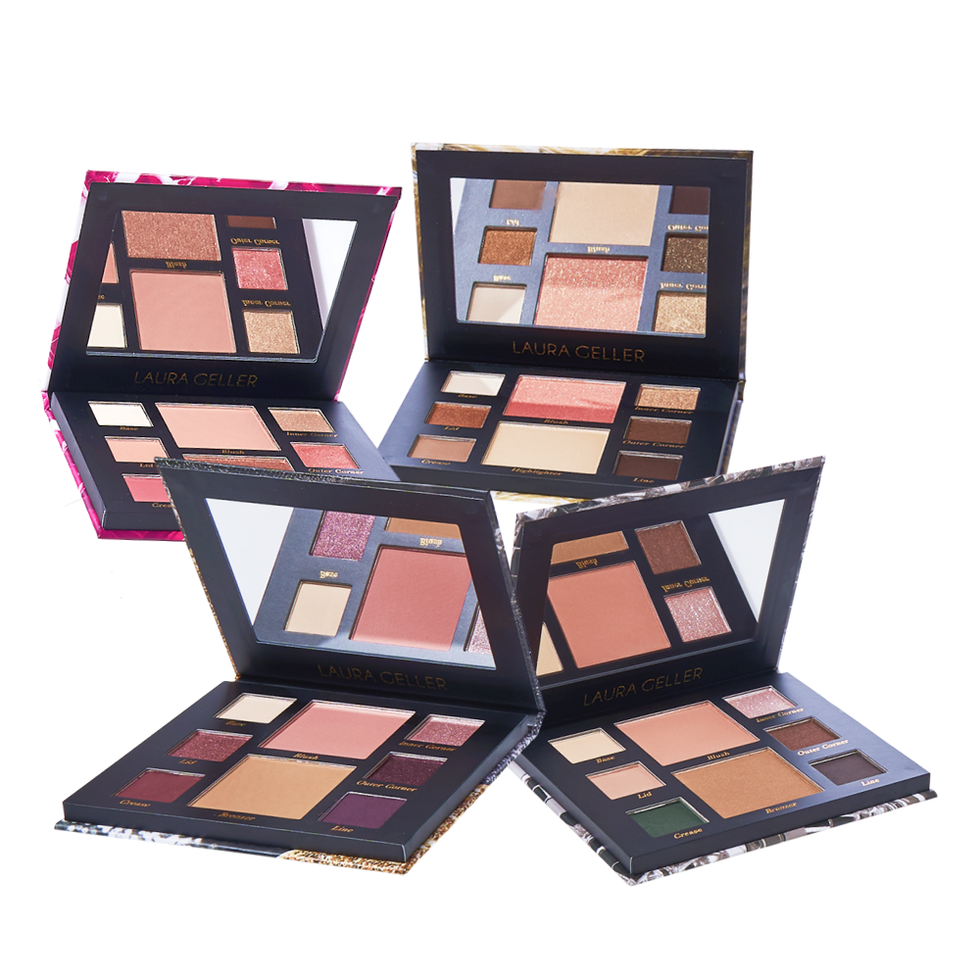LAURA GELLER NEW YORK Annual Party in a Palette Guest of Honor Gift set  -Curated 4 Full Face Makeup Palettes- Includes eyeshadow, highlighter, and