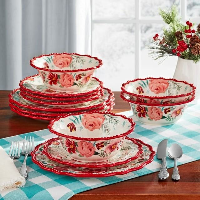 Pioneer woman red plates best sale