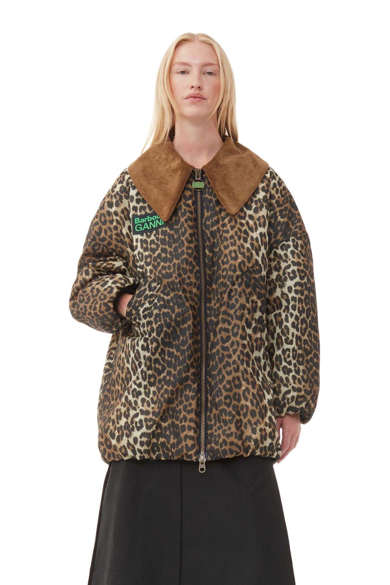 Ganni hot sale raincoat leopard