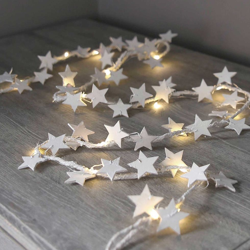 Wooden Star LED Light Garland