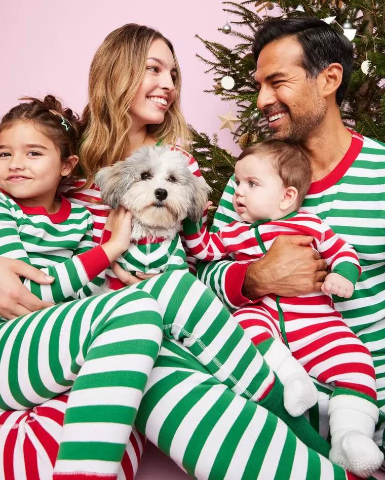 Custom Christmas Monogram Custom Pajamas - Toddler Pajama Rib Set | Personalized White/Red/White Stripe Tops from Customized Girl