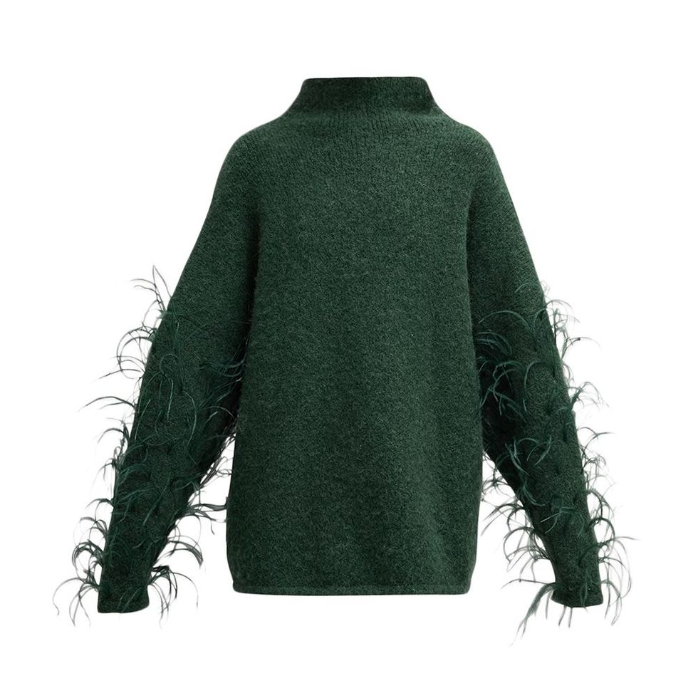  Brushed Alpaca Silk Relaxed Turtleneck Sweater