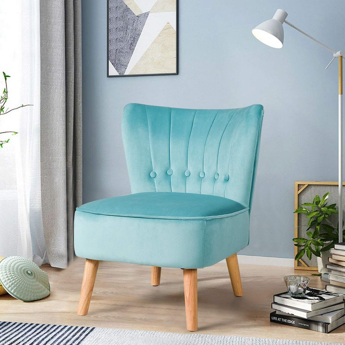 Small velvet deals bedroom chair