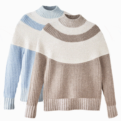 Cashmere Colorblock Yoke Sweater