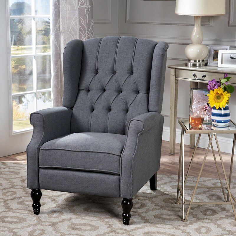 Small gray store recliner chair