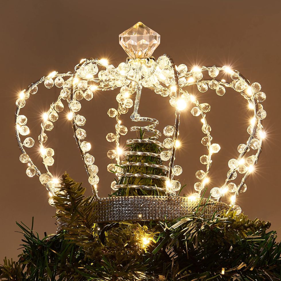 Jeweled crown tree topper