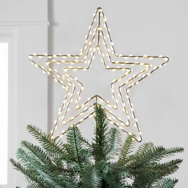 Lighted rotating star tree topper