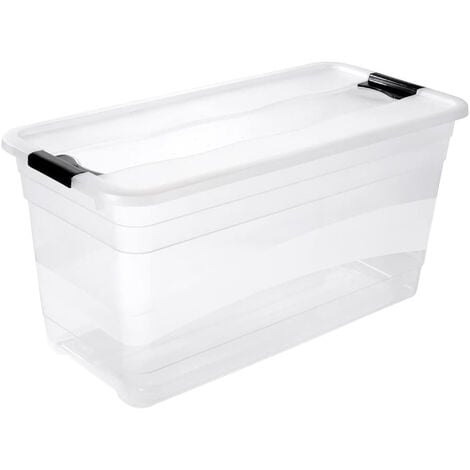 Cubo de almacenaje con tapa, con largo de 79,5 cm
