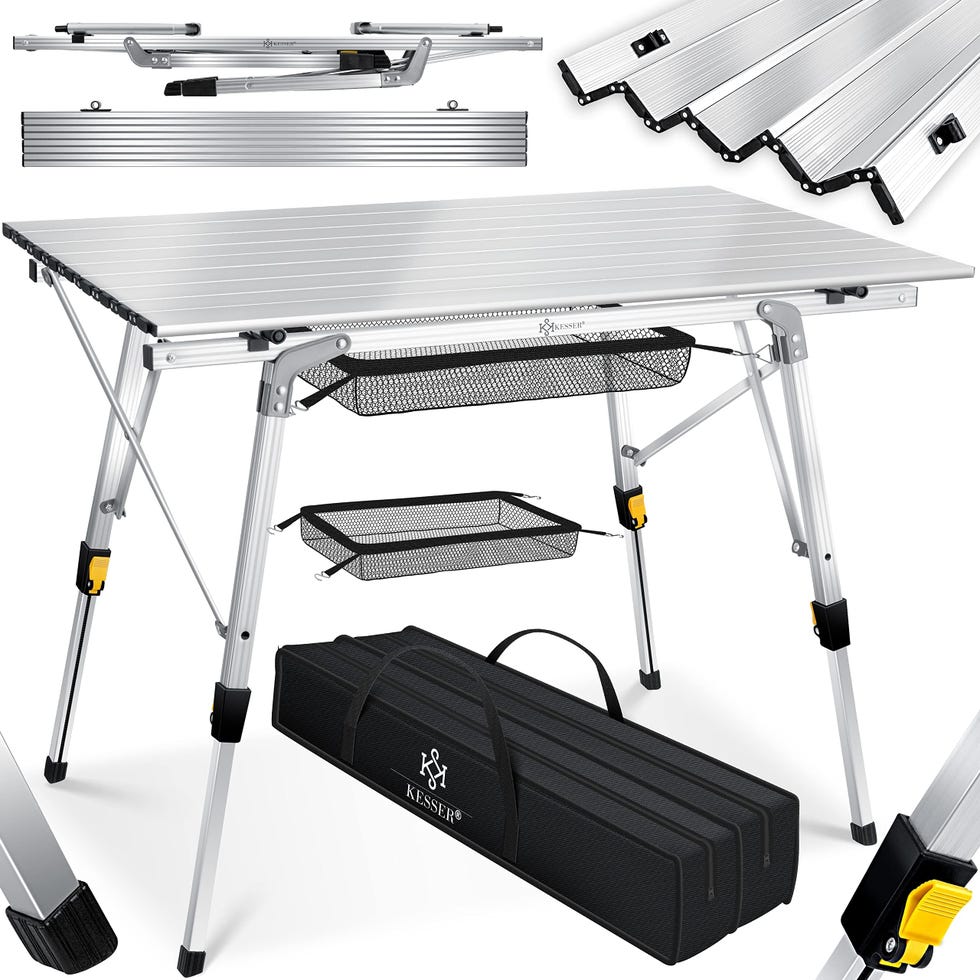 Mesa enrrollable y plegable para camping