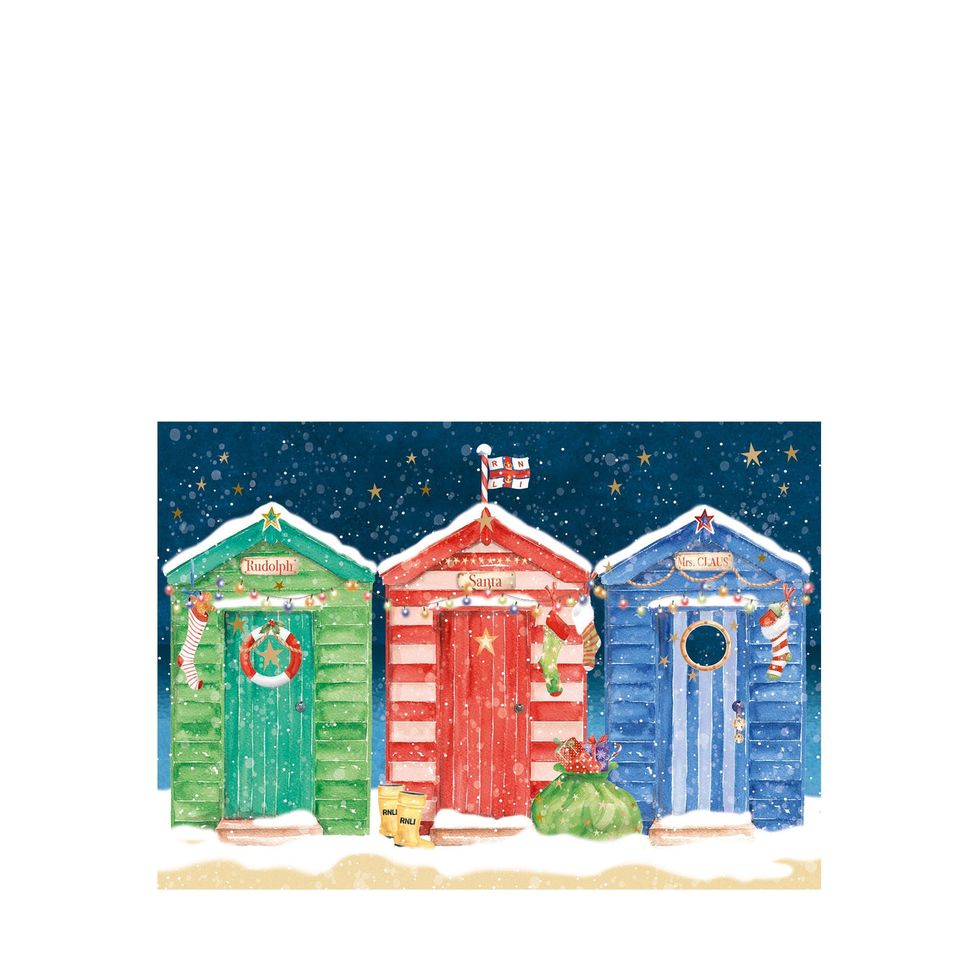 Beach Huts Christmas Cards, Pack of 8