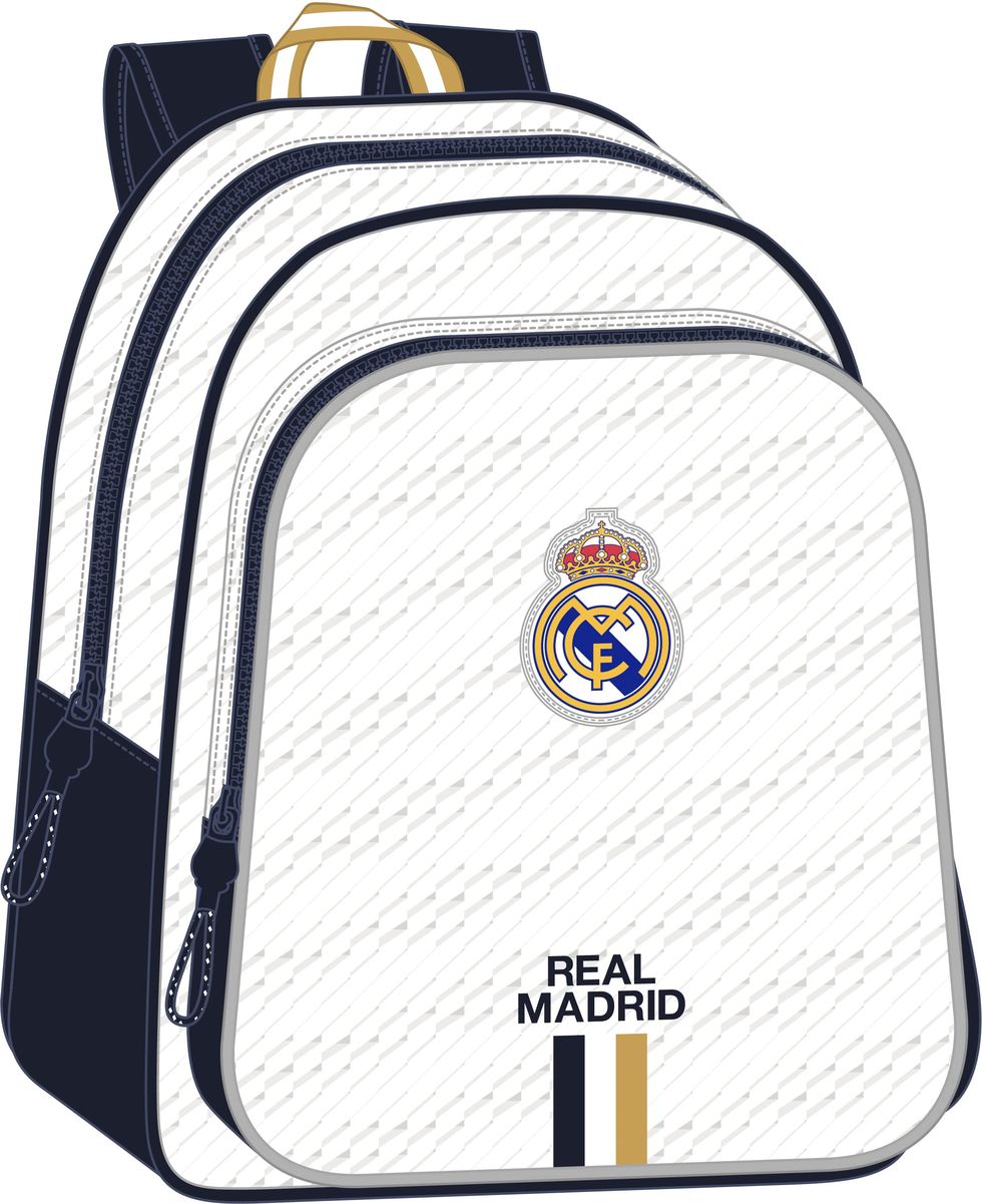 Estuche Escolar Real Madrid C.F. Blanco Negro 20 x 11 x 8.5 cm 