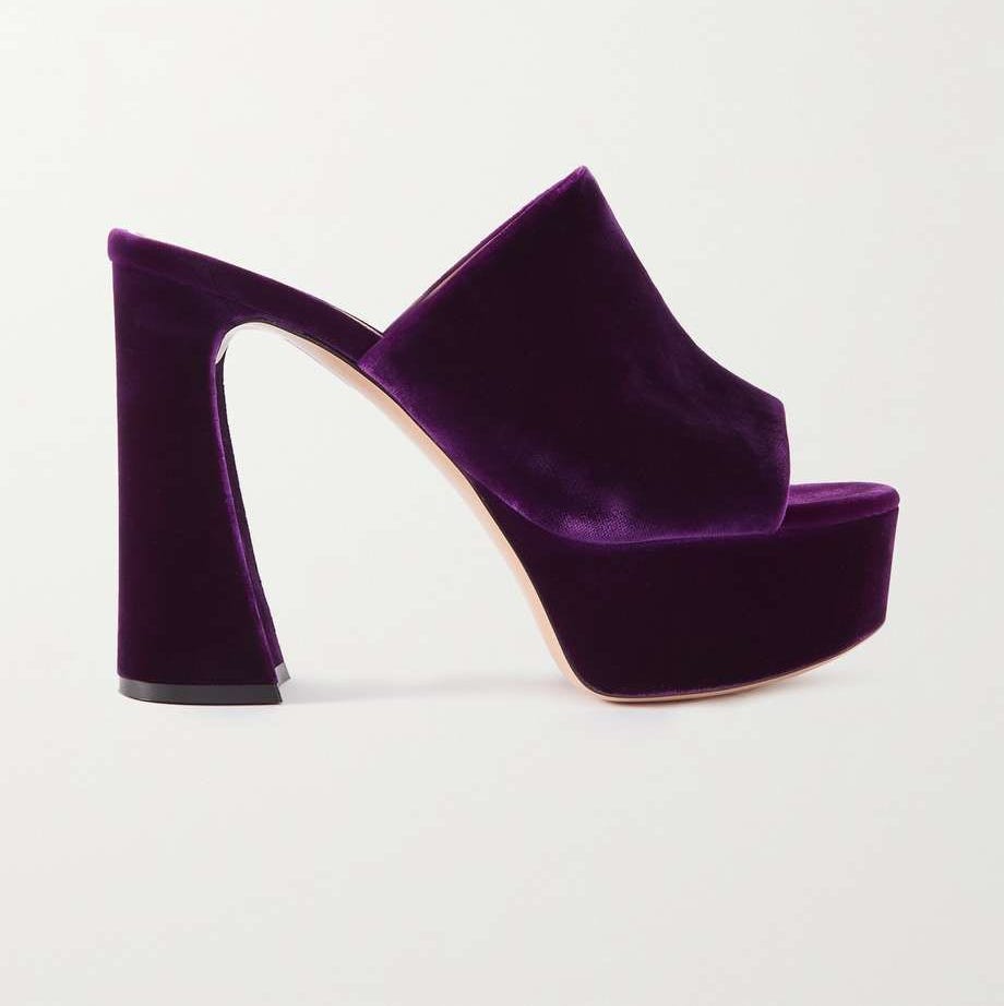 Holly 70 Velvet Platform Mules Holly 70 Velvet Platform Mules