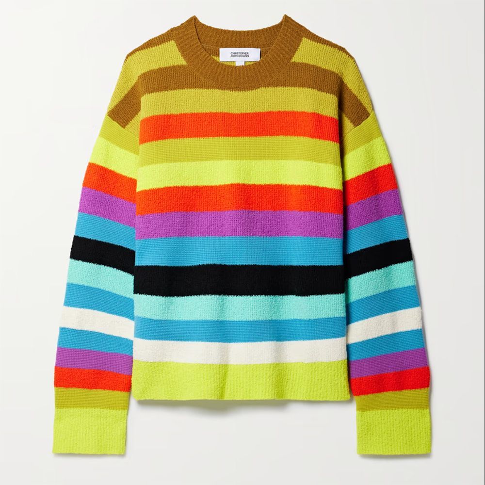 Christopher John Rogers striped cropped jumper - Yellow