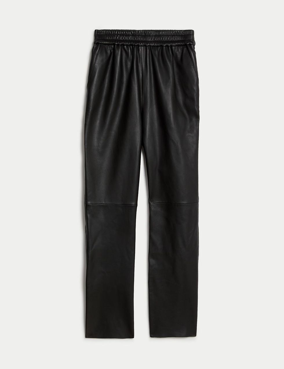 Leather Straight Leg Trousers