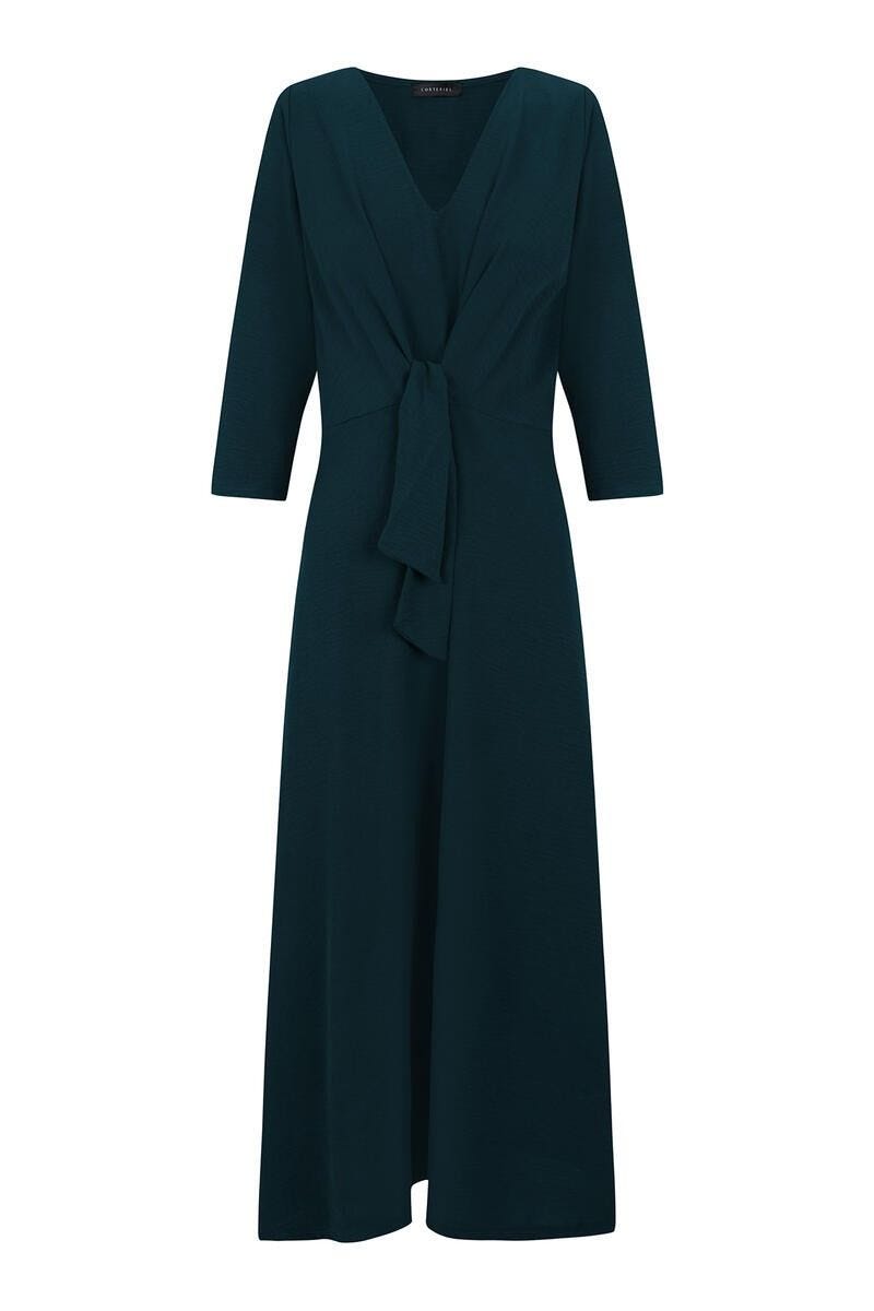 Vestido verde con manga francesa