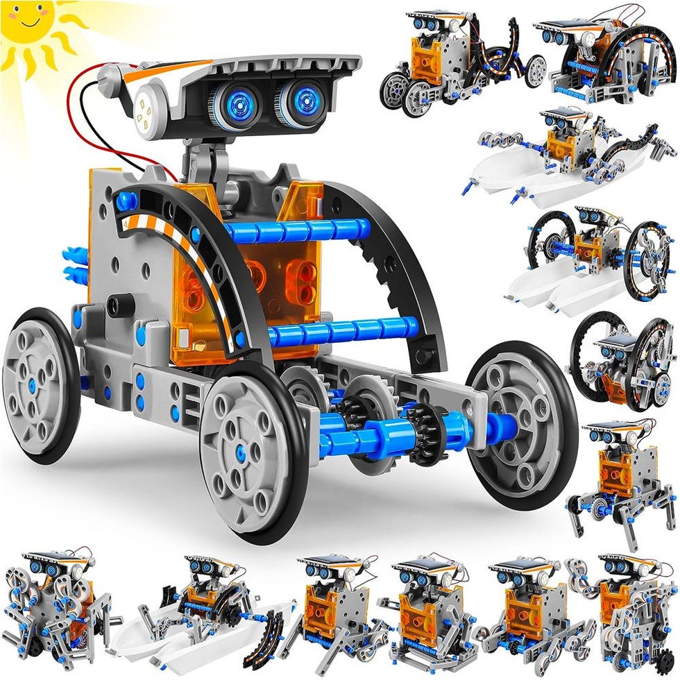 STEM Solar Robot Toys 12-in-1, 190 Pieces Solar and Cell Powered 2 in 1,  Educational DIY Assembly Kit Science Building Set Gifts for Kids Aged 8+