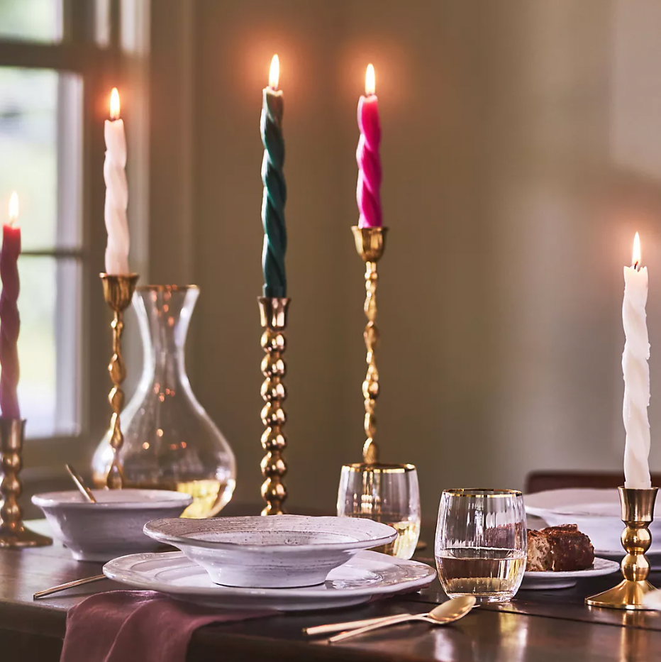 Set Of Six Twisted Taper Candles Set Of Six Twisted Taper Candles